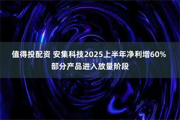 值得投配资 安集科技2025上半年净利增60% 部分产品进入放量阶段